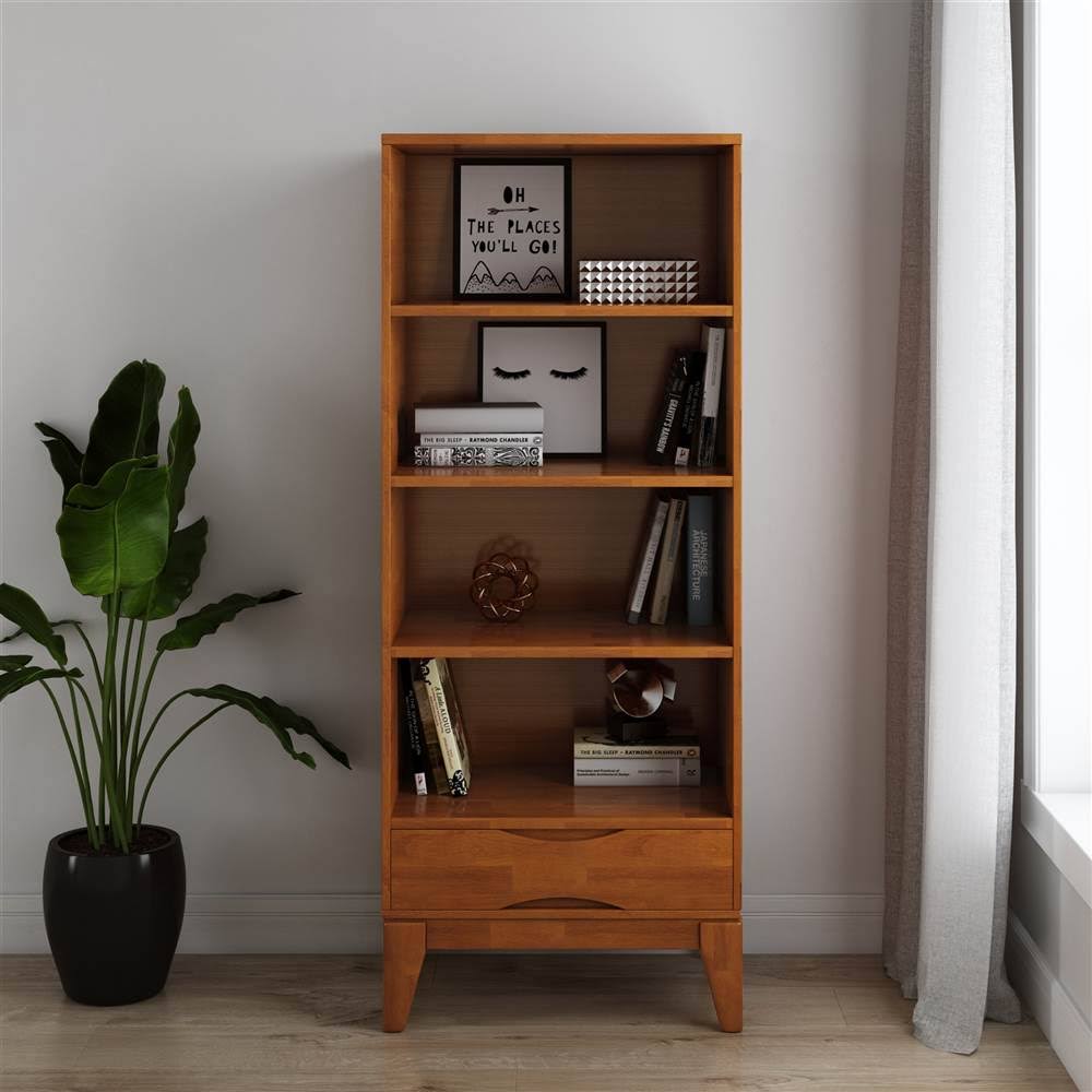 Solid Hardwood 60 in. x 24 in. Bookcase with Storage R95048
