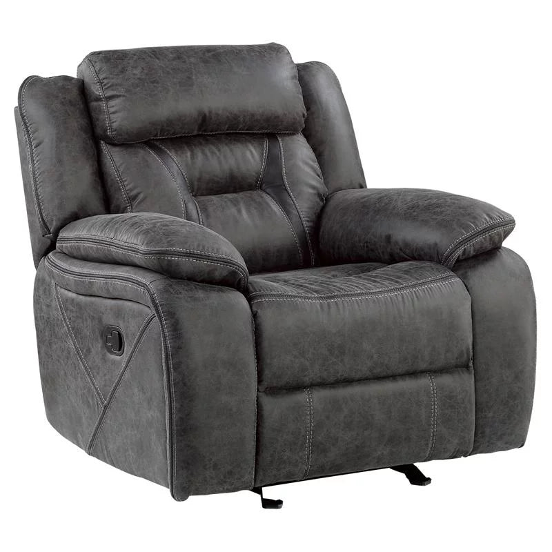 Gray Microfiber Glider Reclining Chair S3215