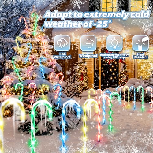 24 Pack Candy Cane Pathway Stake Lights W579647