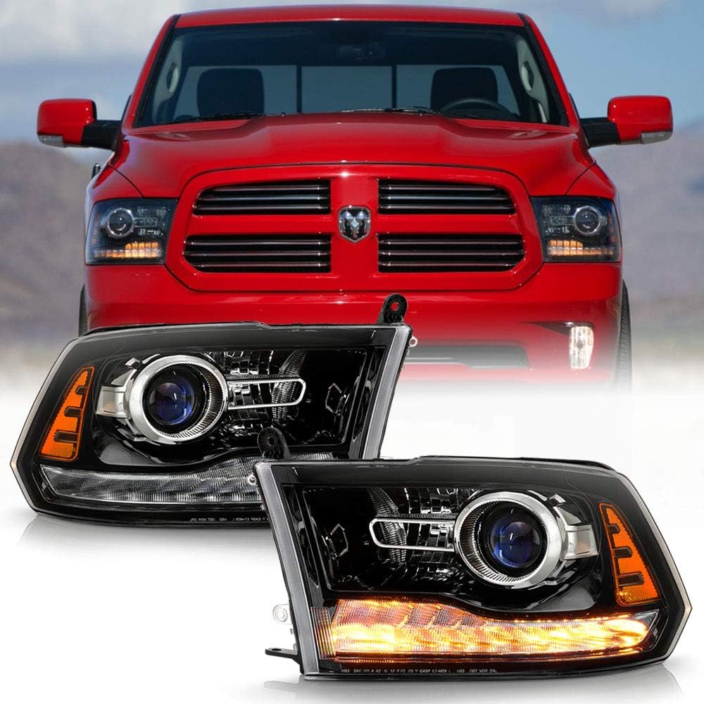 Black Headlights Headlamps Assembly Left+Right L83464