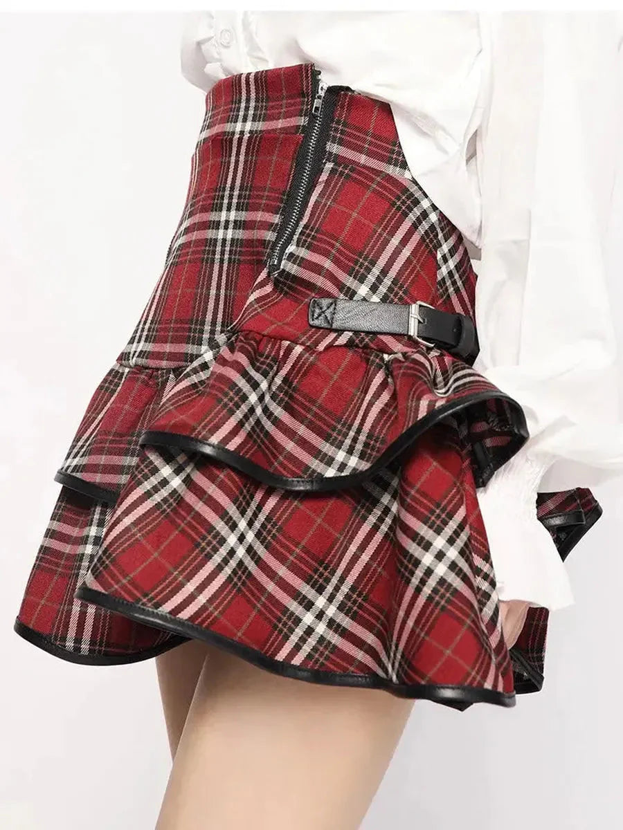 Red Checkerboard Skirt Q36146
