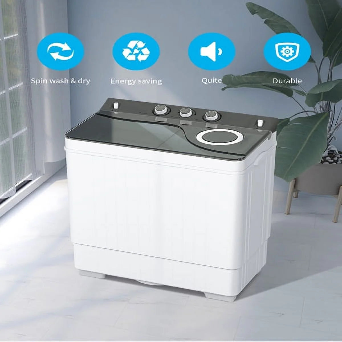 Portable 26lbs Washing Machine with Drain Pump D204208