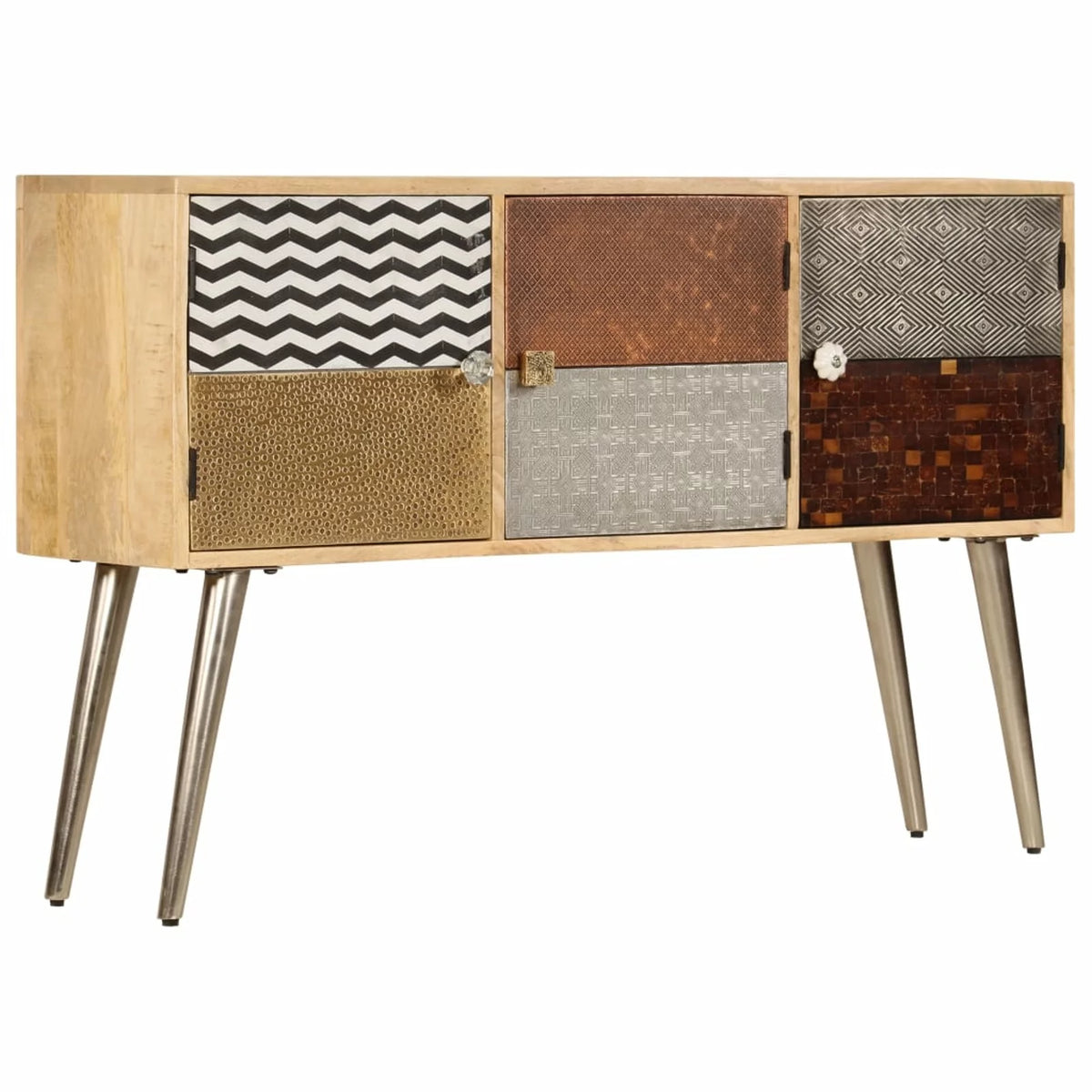 Mango Wood Storage Cabinet with 3 Compartments W12518