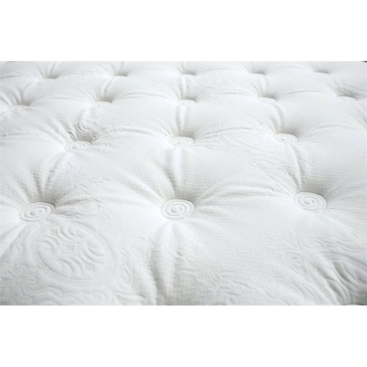 White Full Quilted Euro Top Fabric Mattress H8106