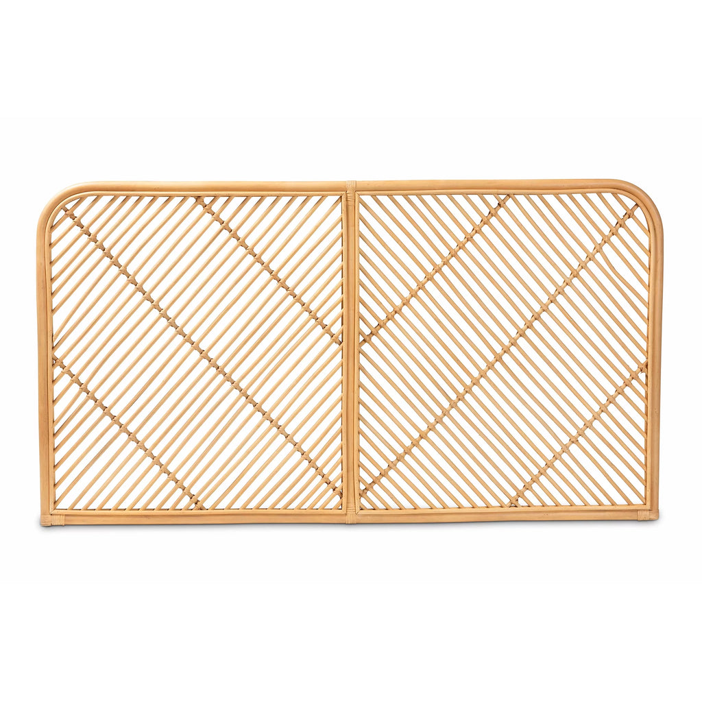 Natural Brown Rattan Queen Size Wall-Mount Headboard N7854