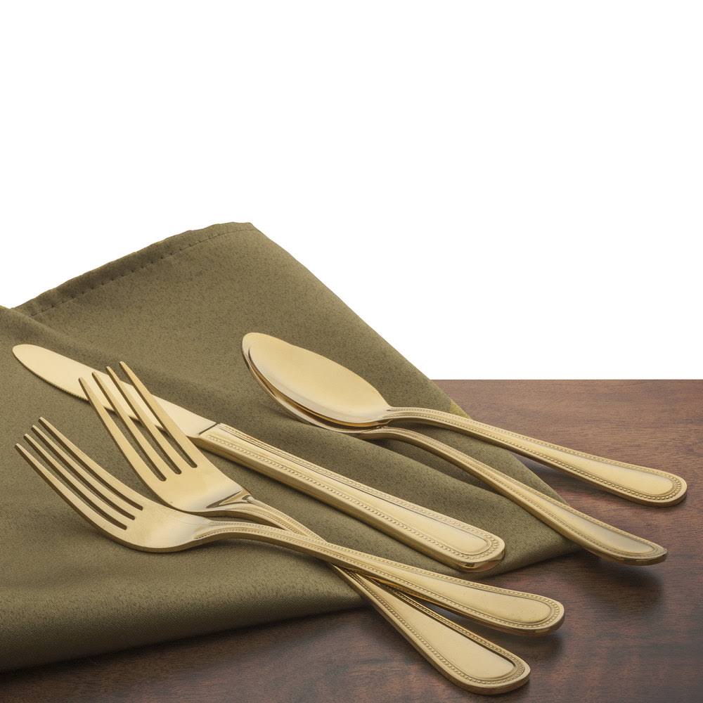18/0 Gold Stainless Steel Dessert Spoon - 36/Case W2980