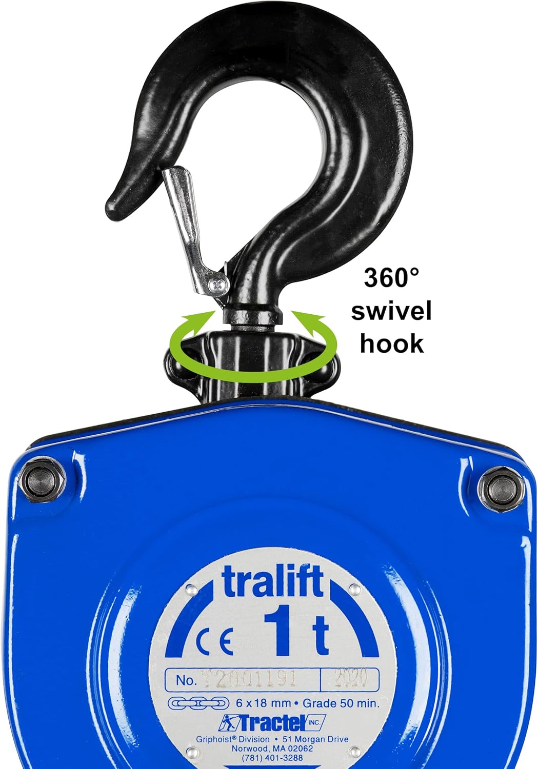 Heavy Duty Manual Chain Hoist 1 Ton 40 ft Lift Steel Chain T986009