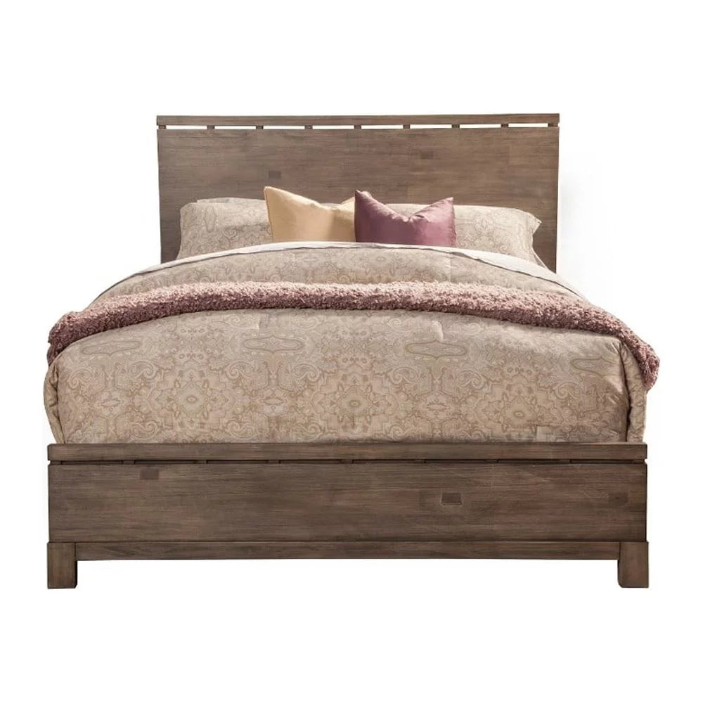 Full Size Wooden Panel Bed Q58268