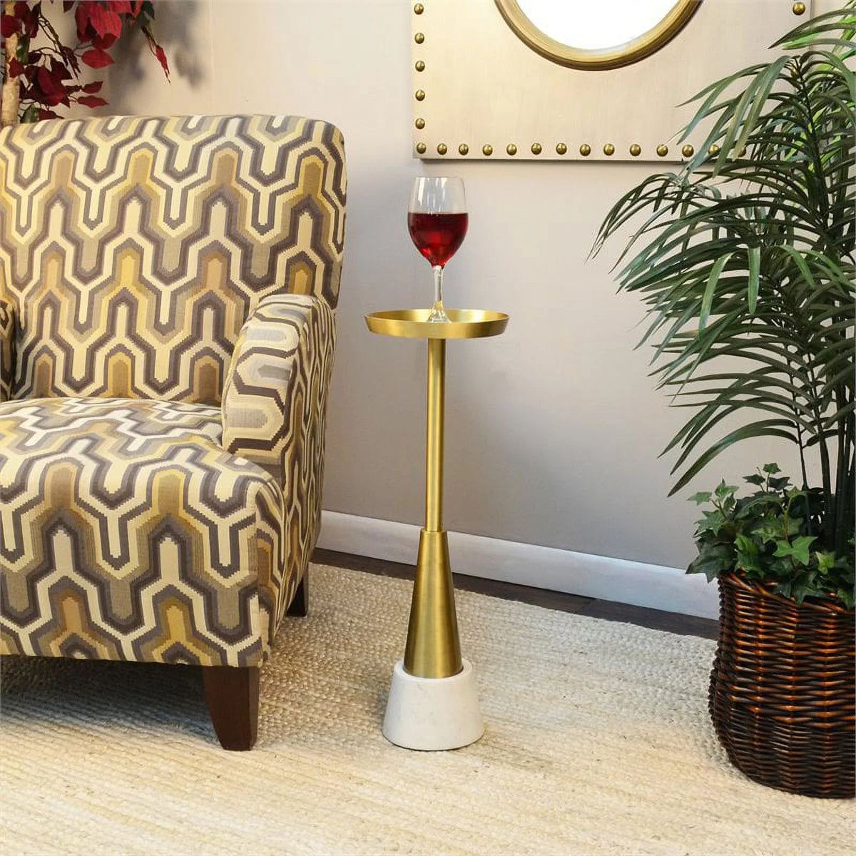 Small Marble and Metal Drink Table Y297