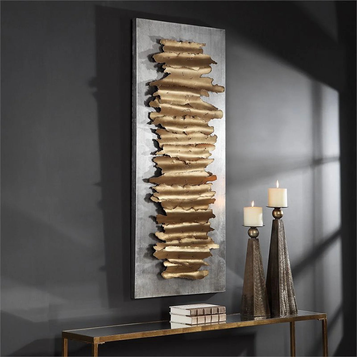 Metal Wall Decor in Antique Gold I95521