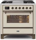 Antique White Dual Fuel Propane Gas Range T3927