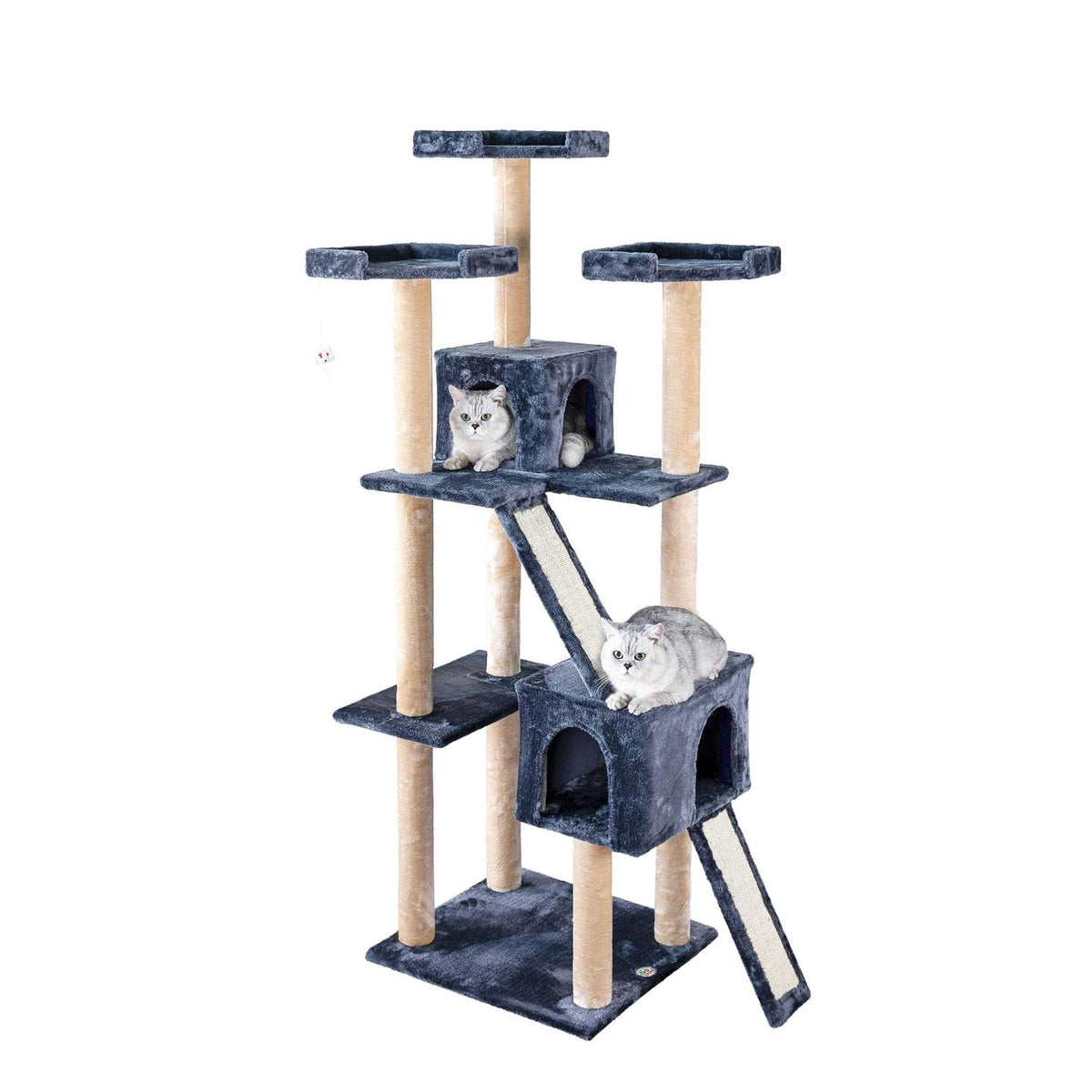 71 in. Cat Tree House with Sisal Scratching Board C529
