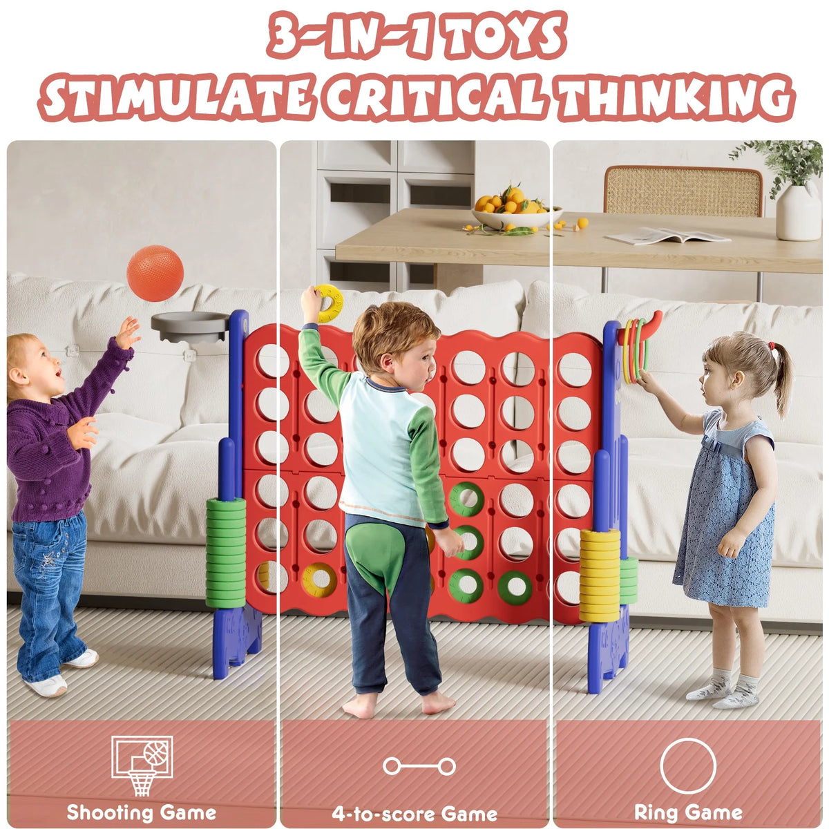 Jumbo 4-to-Score Giant Game Set Blue Red S234435