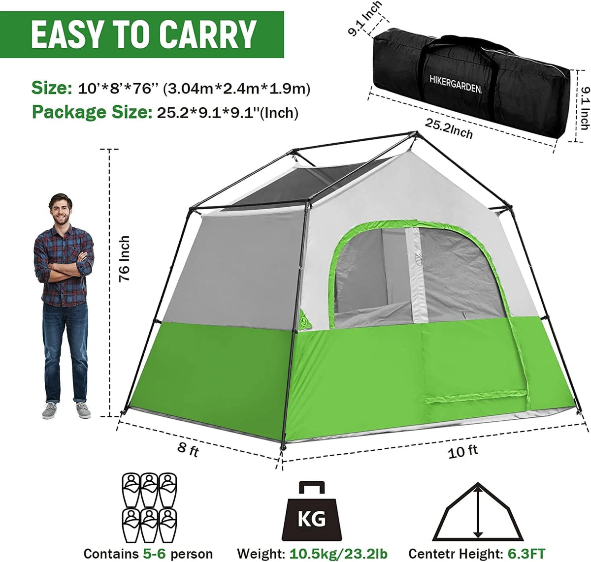 6 Person Portable Camping Tent W266