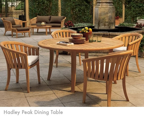 Grade-A Teak 5 Pc Outdoor Dining Set with 52" Round Table and 4 Arm Chairs S2334