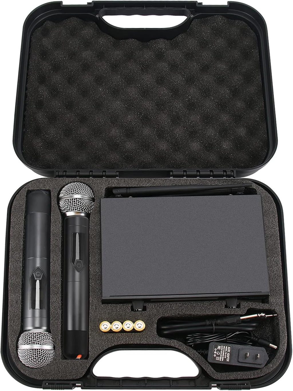 Wireless Microphone System Metal UHF Dual Handheld 20 Channels R5117