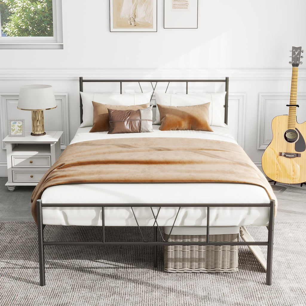 Queen Size Black Metal Platform Bed Frame R28272