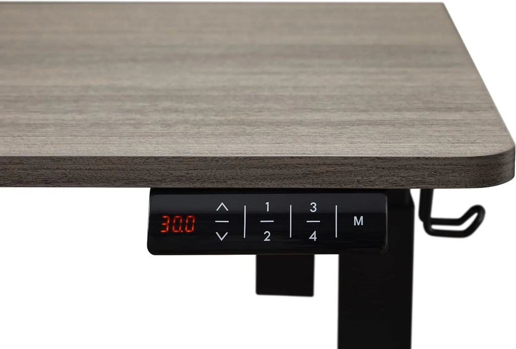 Electric Height Adjustable Standing Desk, 48" Wooden Computer Desk, Grey Oak X284