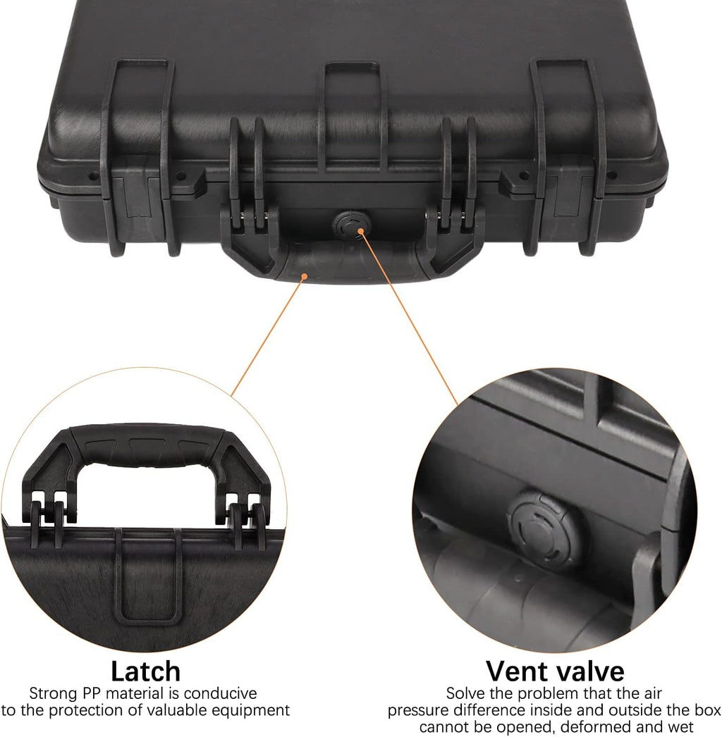 Black Waterproof Hard Camera Case with Foam Insert Y162576