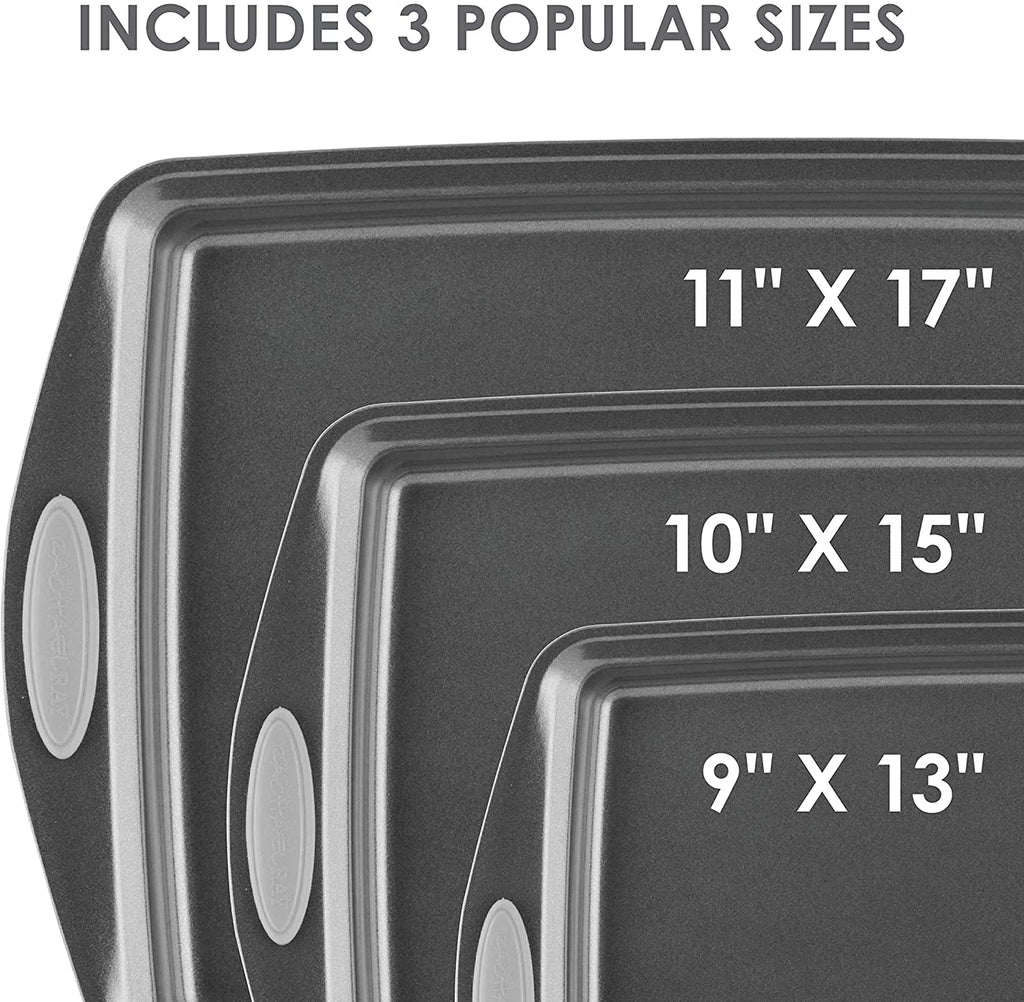Nonstick Bakeware Set with Grips, 3 Piece Q7757