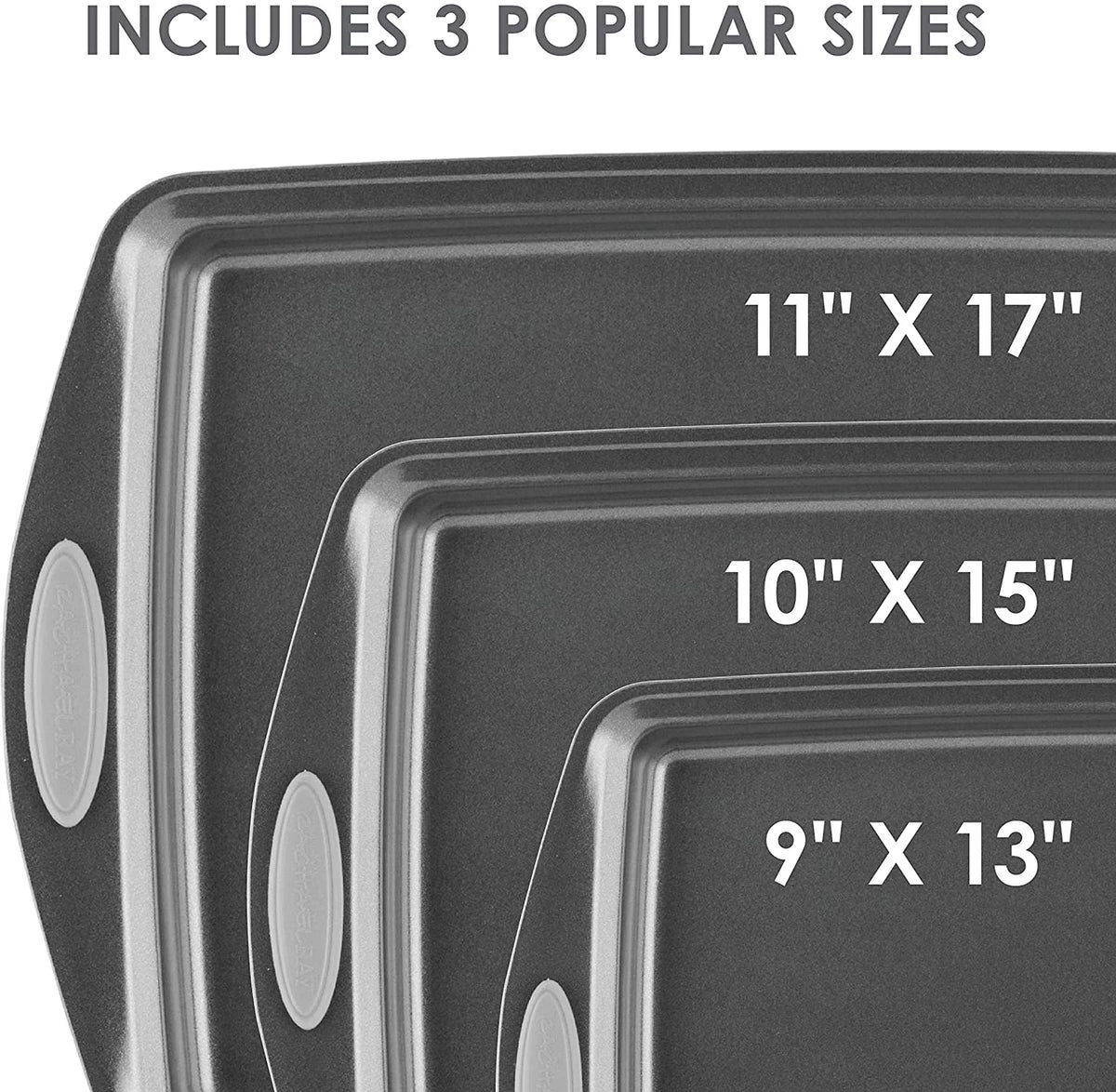 Nonstick Bakeware Set with Grips, 3 Piece Q7757