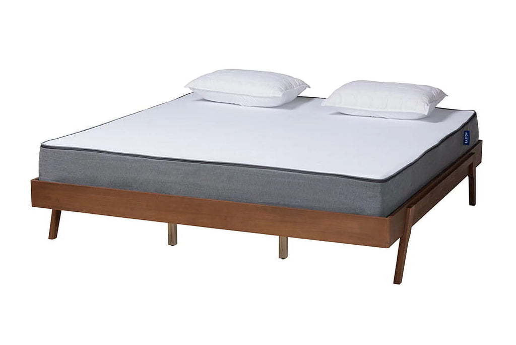 King Size Ash Walnut Finished Wood Bed Frame N8690