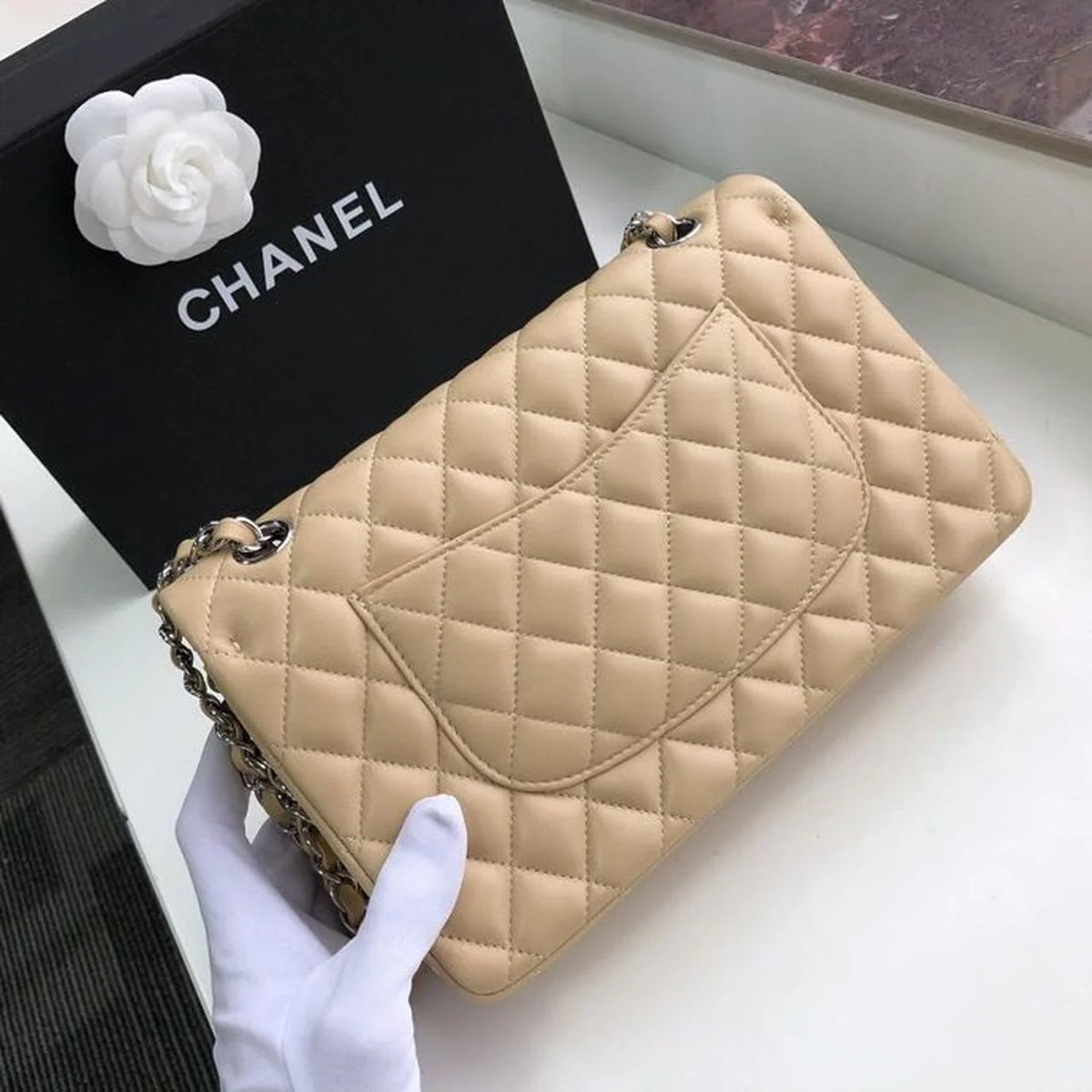 Beige Shoulder and Crossbody Handbag N932