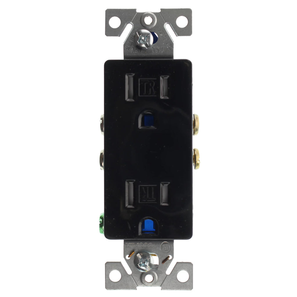 15-Amp 120-Volt Black Duplex Decorator Receptacle Outlet 96-Pack W3448