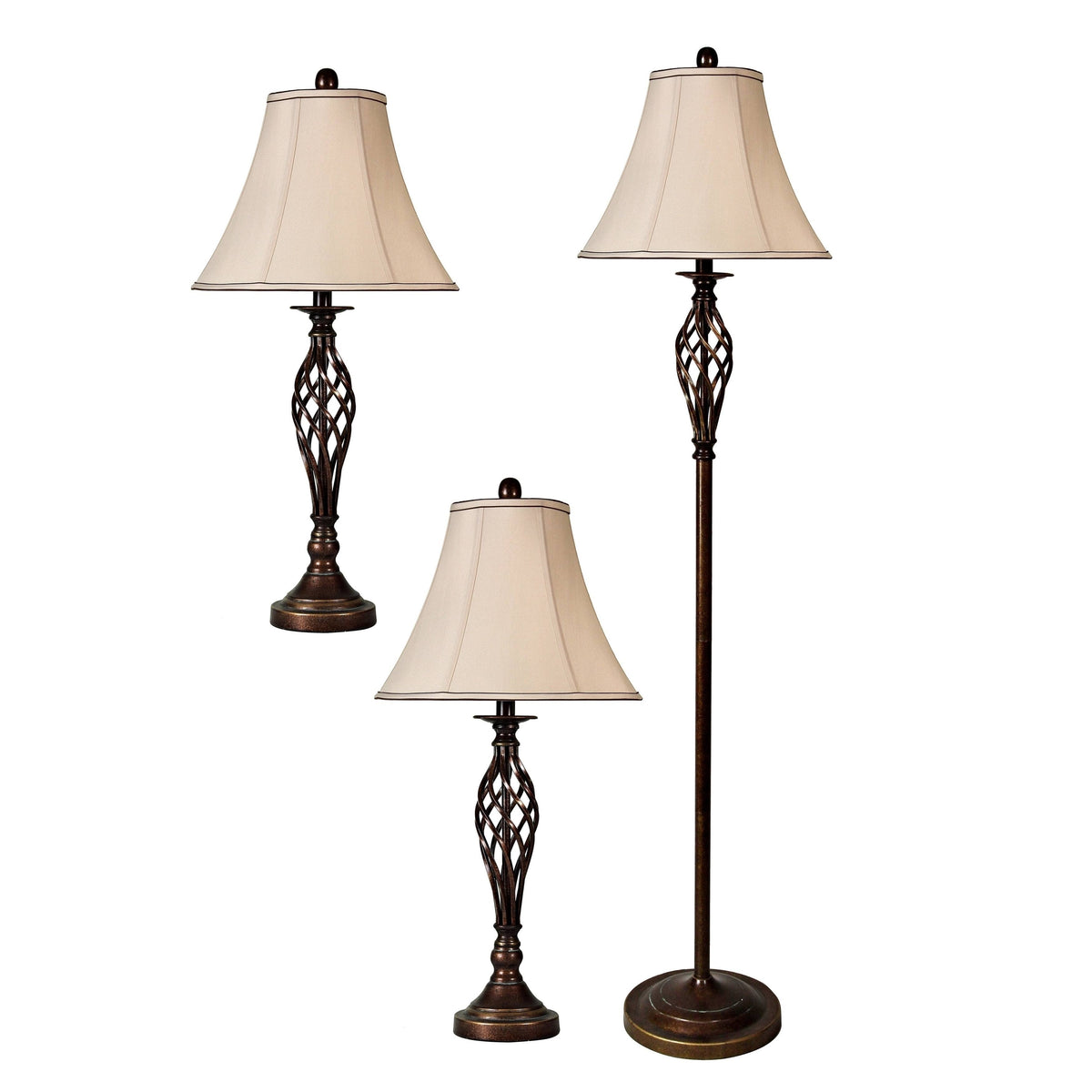 Brass Floor and Table Lamp Set W215