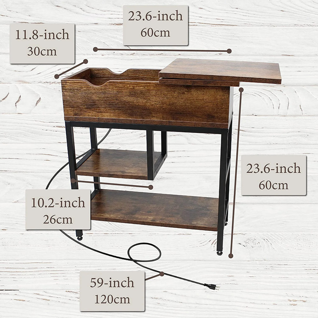 12 Inch Wide Narrow Charging End Table Y92488