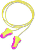 Corded Single-Use Earplugs, 32nrr, Magenta/Yellow, 100 Pairs G13496