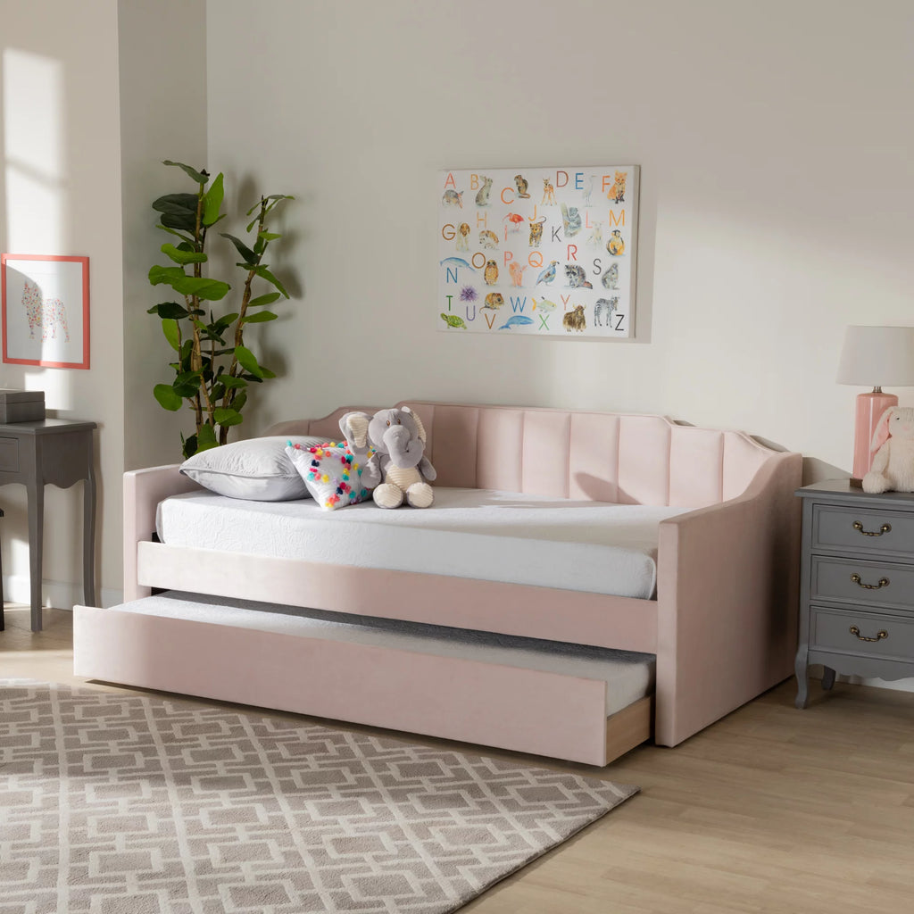 Pink Twin Daybed with Trundle W44219