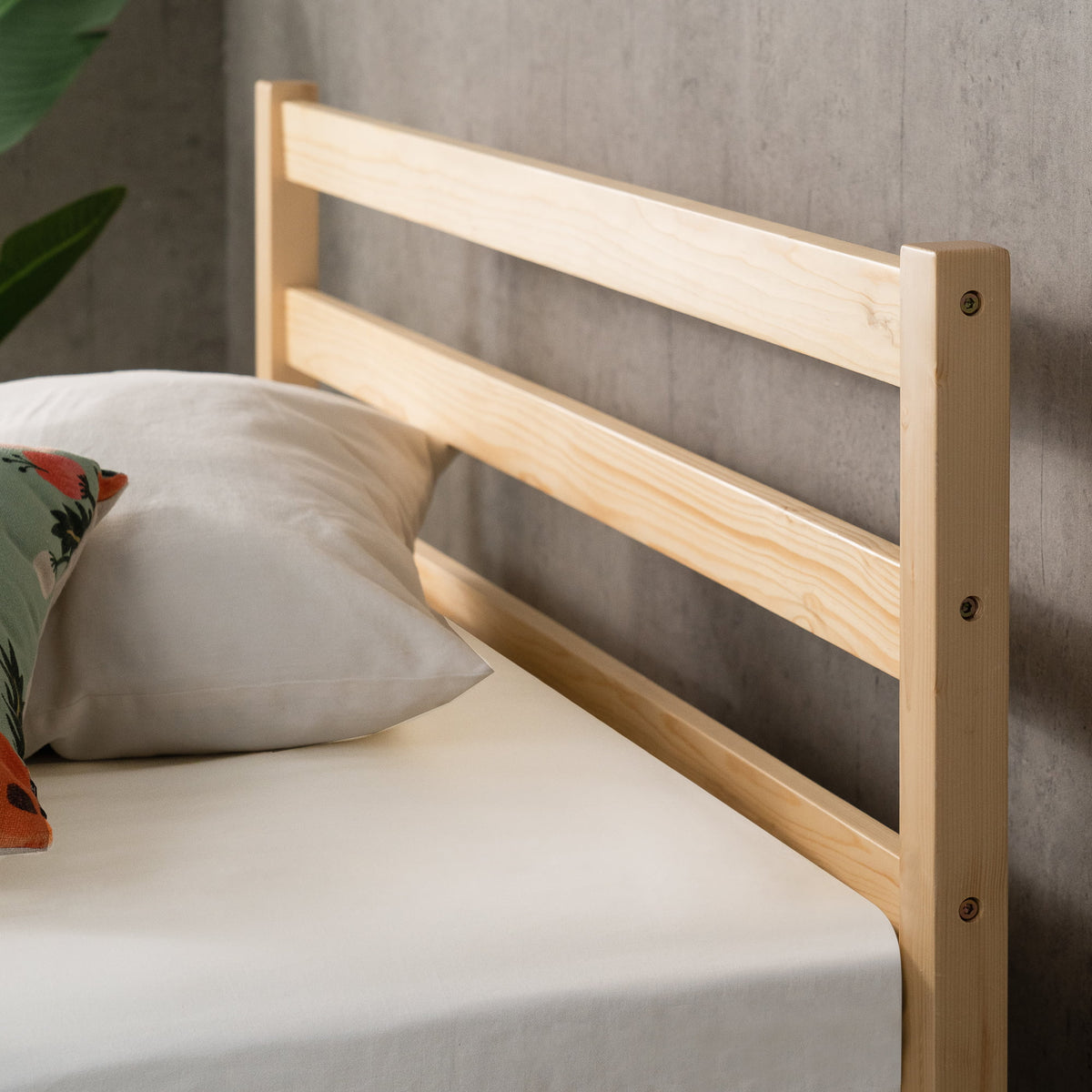 King Wood Platform Bed Frame with Headboard Z5160