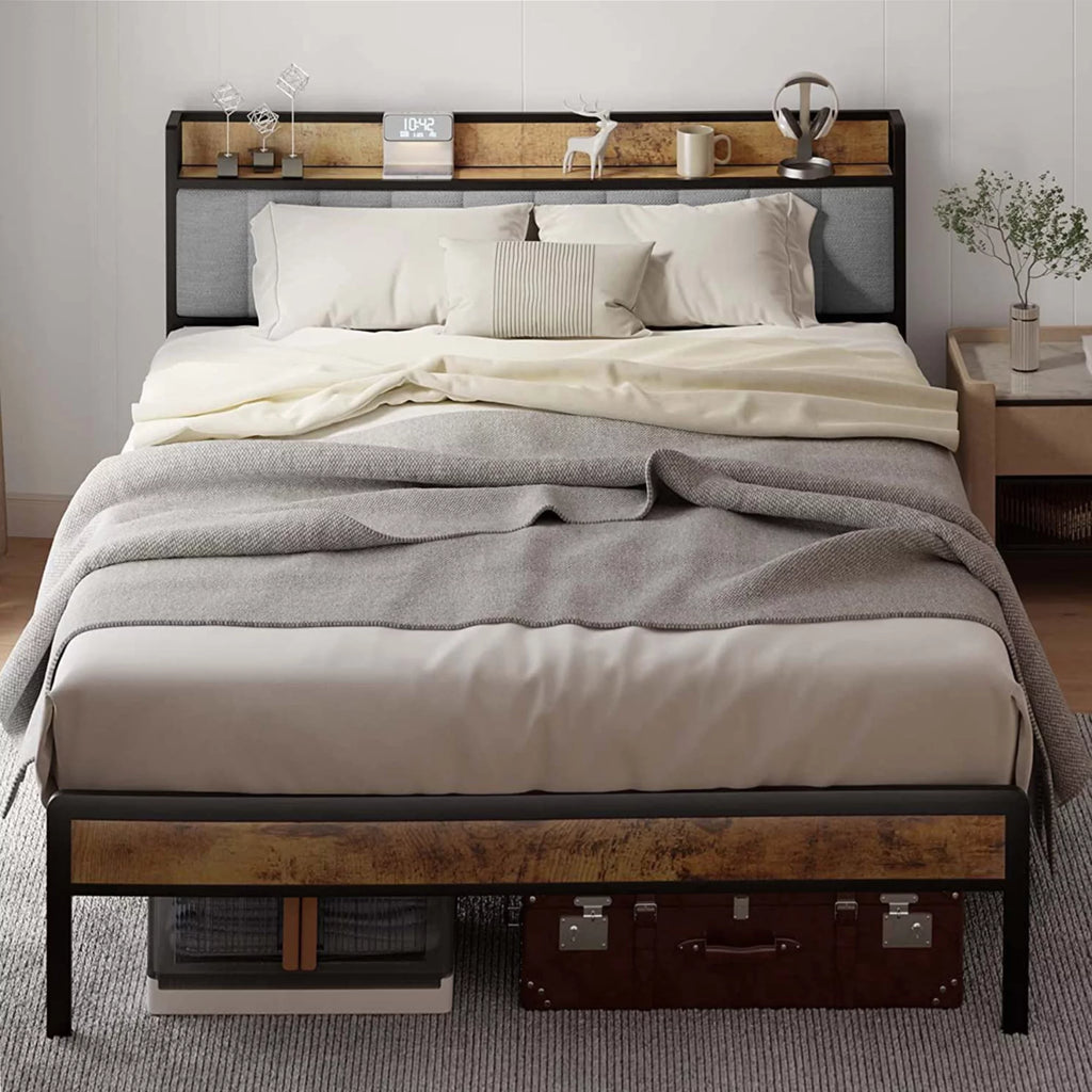 Full Size Storage Headboard Bed Frame D96644
