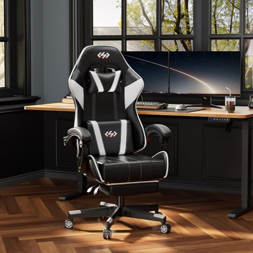 Ergonomic Gaming Chair with Footrest and Headrest G27487