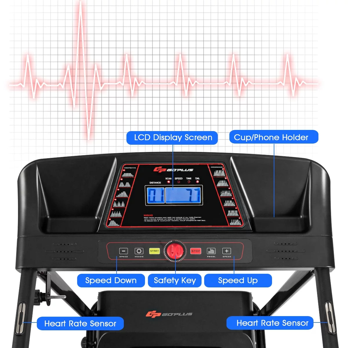 1.0HP Folding Electric Treadmill F8537