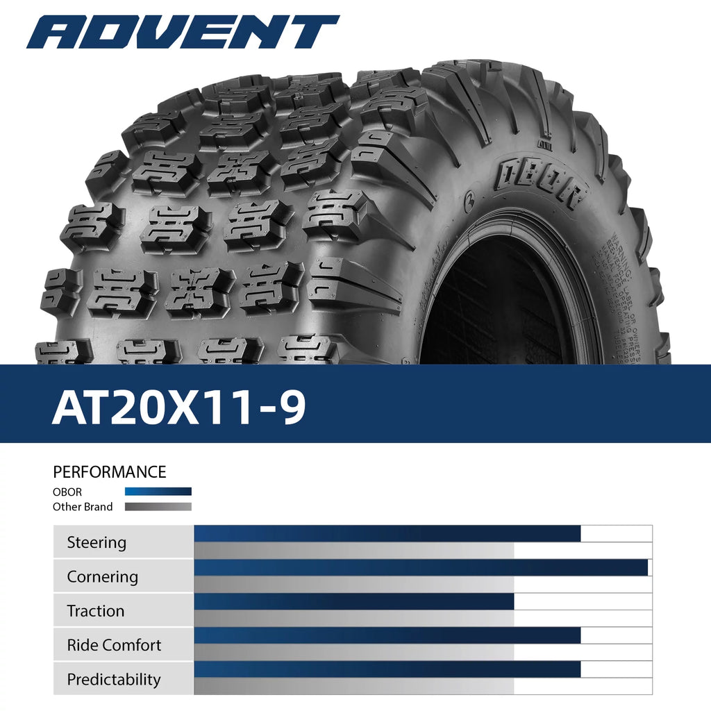 20x11-9 ATV Tires 6 Ply All Terrain Set of 2 P4794