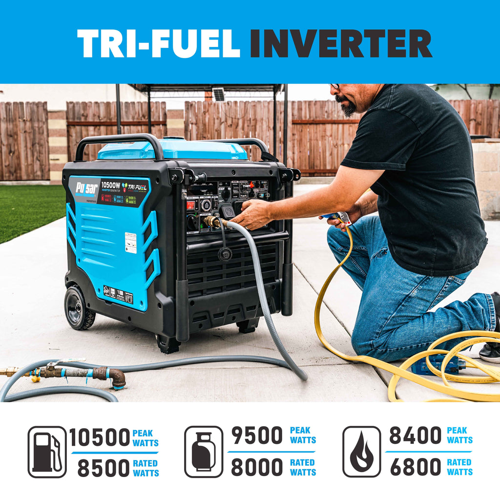10,500-Watt Tri-Fuel Portable Inverter Generator R7029
