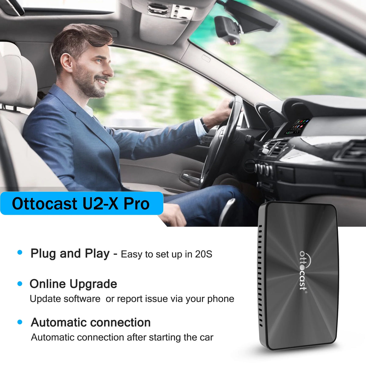 Wireless CarPlay Android Auto Car Adapter 2 in 1 M969