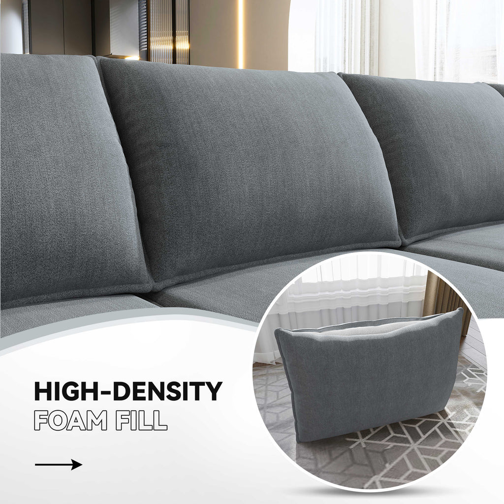 Bluish Grey Modular Sleeper Sectional Sofa Bed with Storage M45873