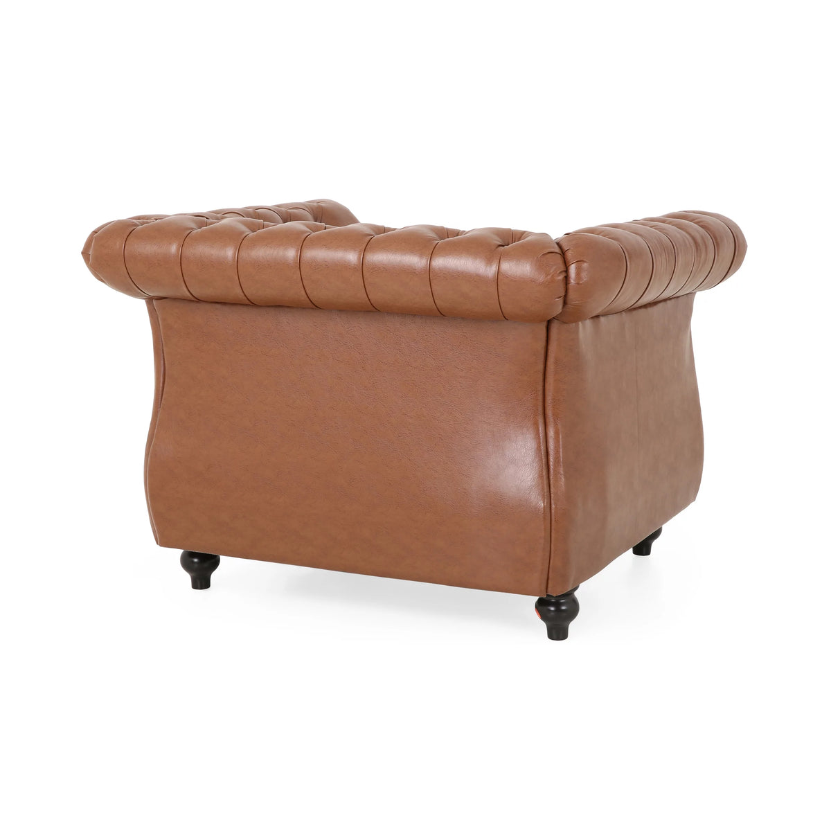 Cognac Brown and Dark Brown Chesterfield Club Chair F266