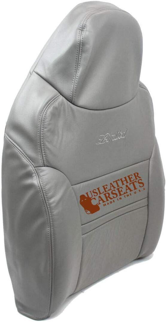 Compatible with 2001 Ford Excursion Driver Side Lean Back Replacement Leather Seat Cover Gray K5556