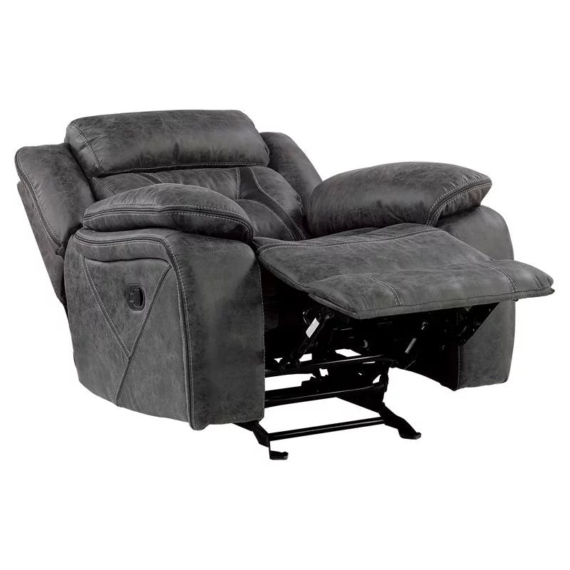 Gray Microfiber Glider Reclining Chair S3215