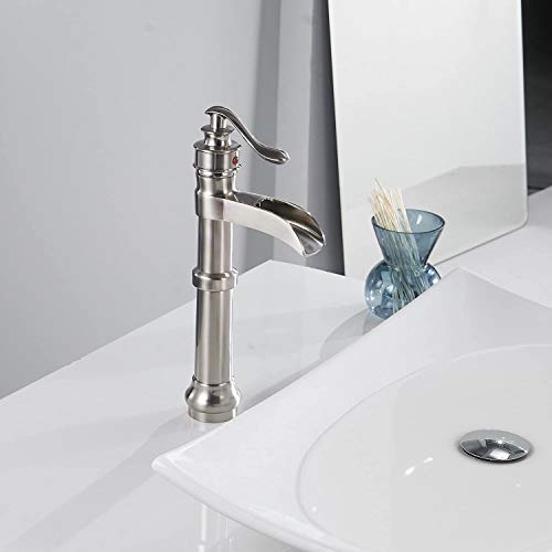 Black Waterfall Bathroom Sink Faucet with Pop Up Drain K463180