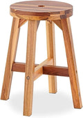Acacia Wood 18 Inch Round Stool C1953