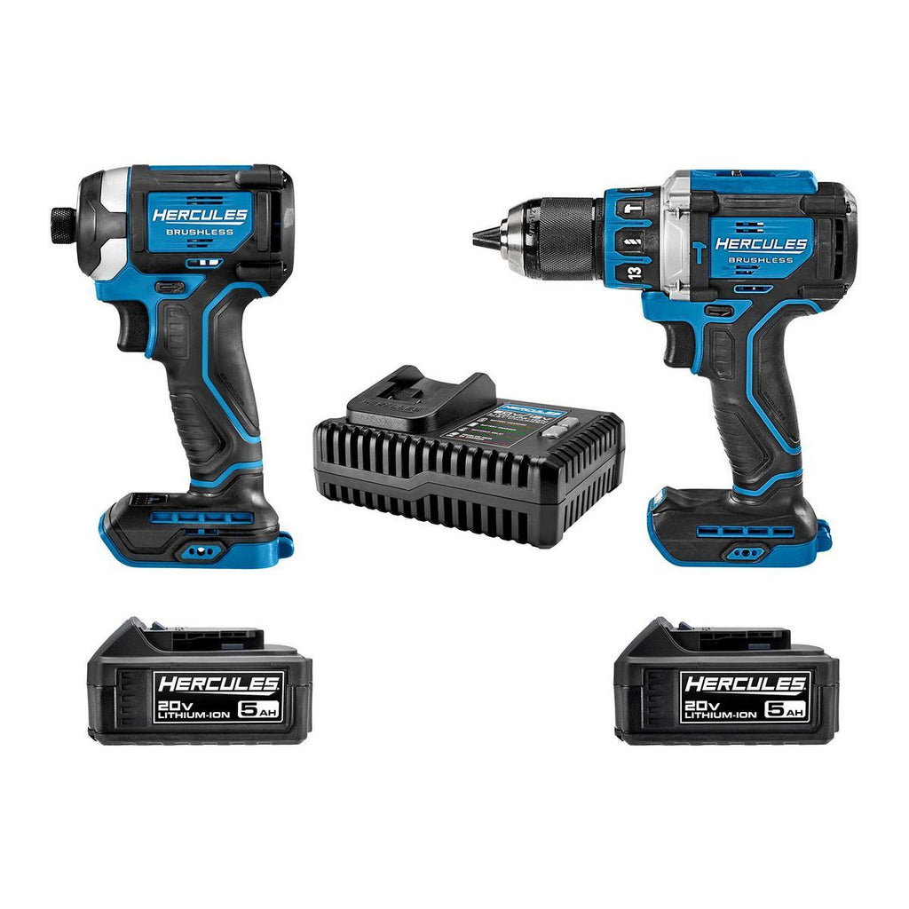 20V Brushless Cordless Hammer Drill and Impact Driver 2-Tool Combo Kit with 5 Ah Batteries and Charger A68061