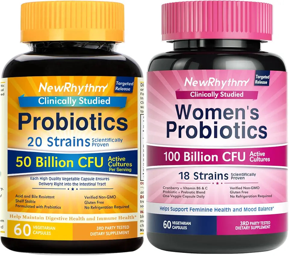 Probiotics 50 Billion CFU & Women's Probiotics 120 Capsules W80026
