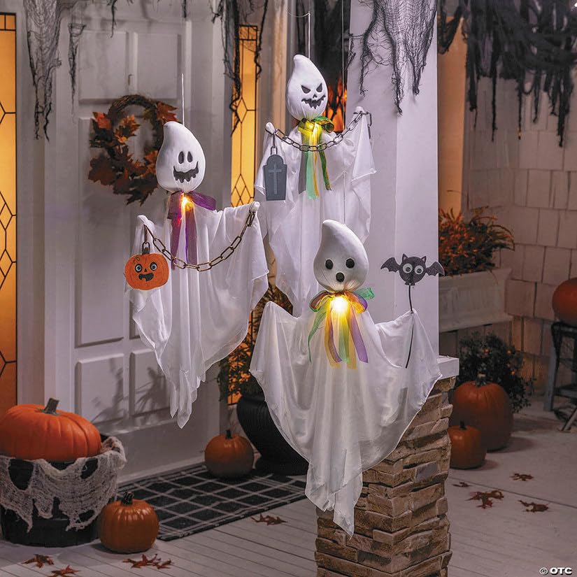 White Ghosts Halloween Decoration Set of 3 T689015