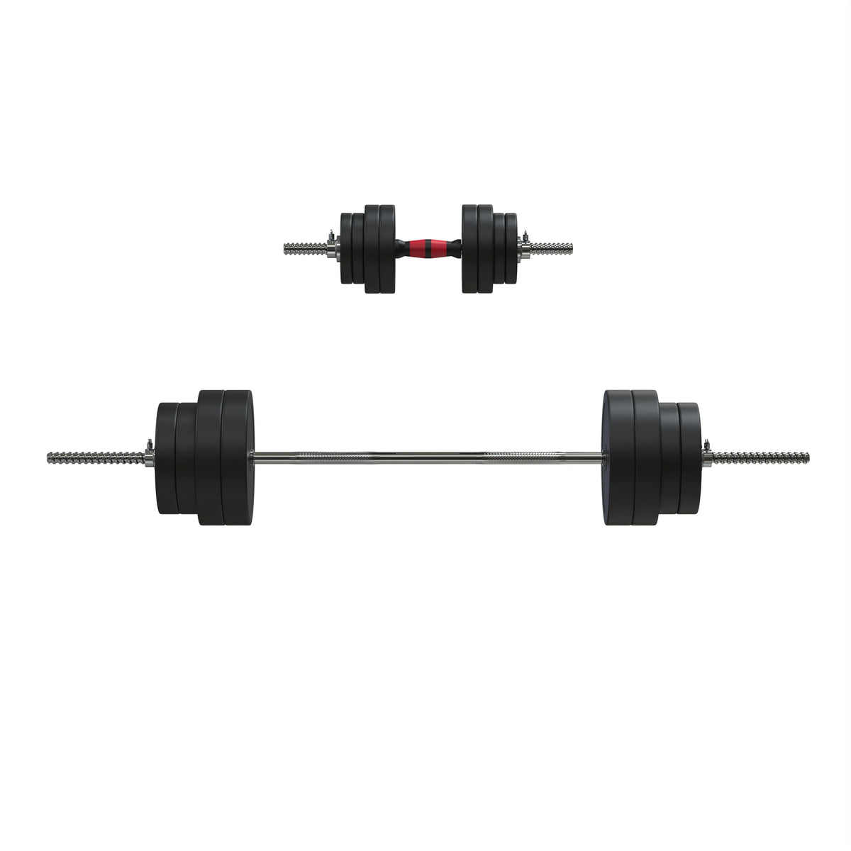 2-in-1 Adjustable Dumbbell and Barbell Set, 100lbs., Black Y691
