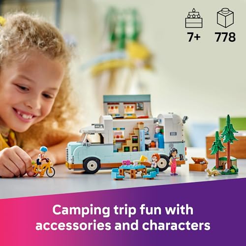 Camper Van Toy Building Set with 3 Minidolls and Ferret Figure X546